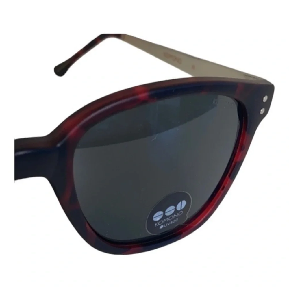 Komono Renee Sunglasses NEW burgundy silver metal arms